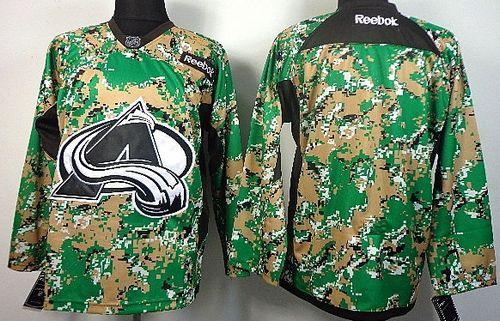 Avalanche Blank Camo Veterans Day Practice Stitched NHL Jersey