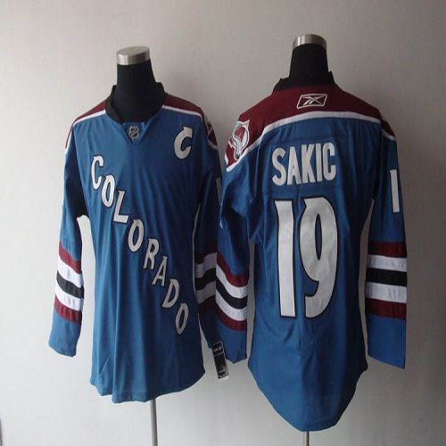Avalanche #19 Joe Sakic Stitched Blue Third NHL Jersey