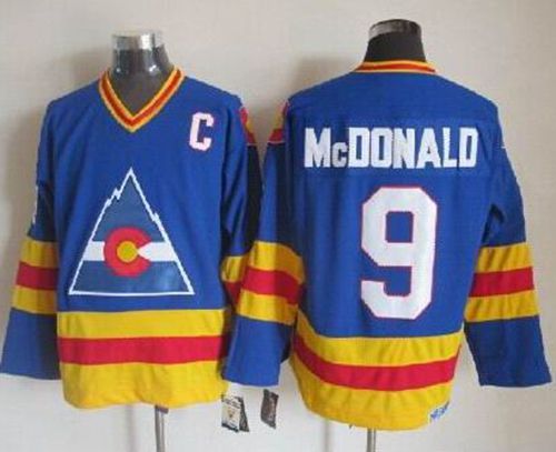 Avalanche #9 Lanny Mcdonald Blue CCM Throwback Stitched NHL Jersey