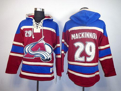 Avalanche #29 Nathan MacKinnon Red Sawyer Hooded Sweatshirt Stitched NHL Jersey
