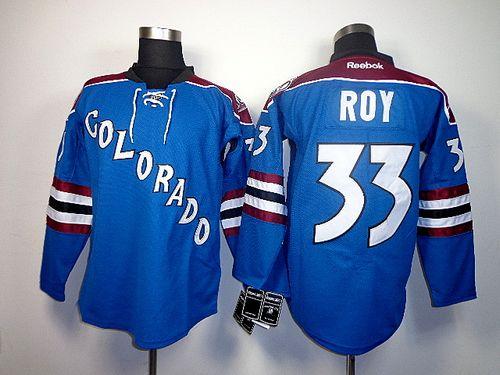 Avalanche #33 Patrick Roy Blue Third Stitched NHL Jersey