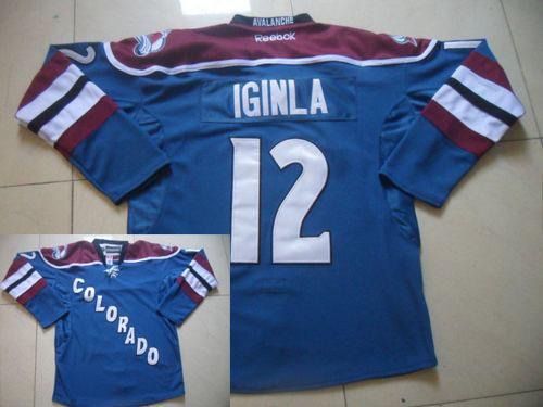 Avalanche #12 Jarome Iginla Blue Third Stitched NHL Jersey