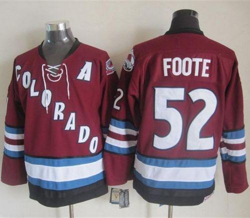 Avalanche #52 Adam Foote Red CCM Throwback Stitched NHL Jersey