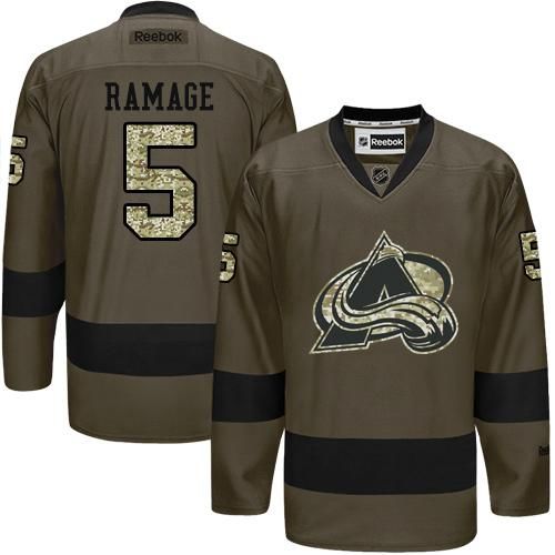 Avalanche #5 Rob Ramage Green Salute to Service Stitched NHL Jersey