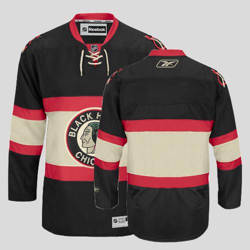 Blackhawks Blank Stitched Black New Third  NHL Jersey