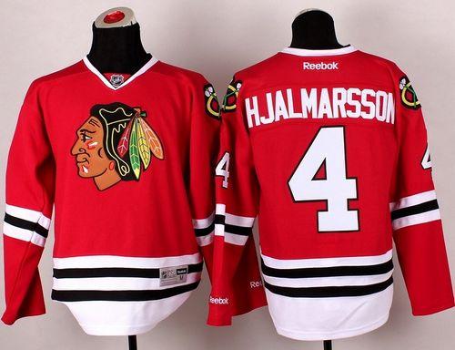 Blackhawks #4 Nikals Hjalmarsson Stitched Red NHL Jersey