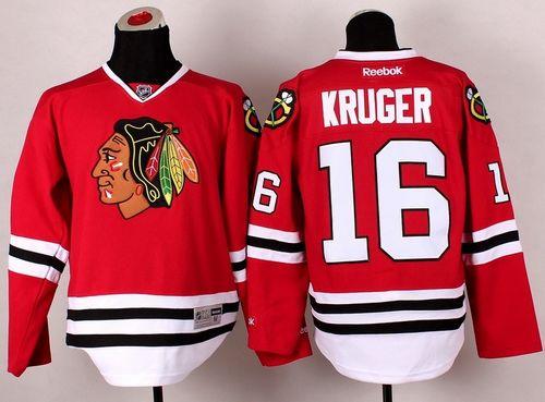Blackhawks #16 Marcus Kruger Red Stitched NHL Jersey