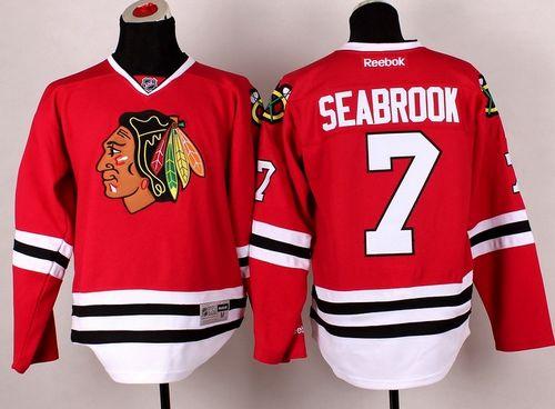 Blackhawks #7 Brent Seabrook Stitched Red NHL Jersey