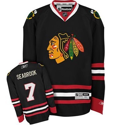 Blackhawks #7 Brent Seabrook Stitched Black NHL Jersey