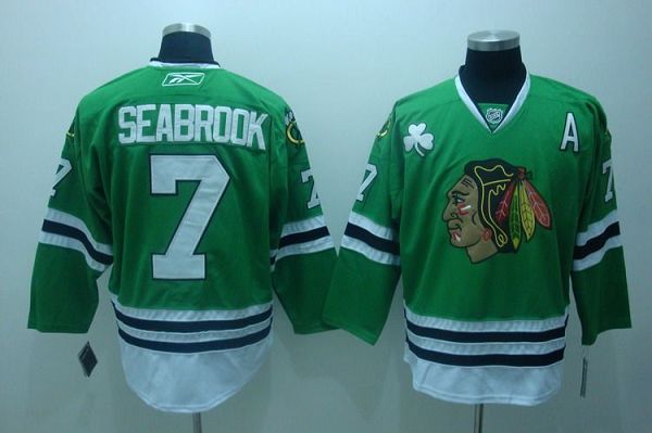 Blackhawks #7 Brent Seabrook Stitched Green NHL Jersey