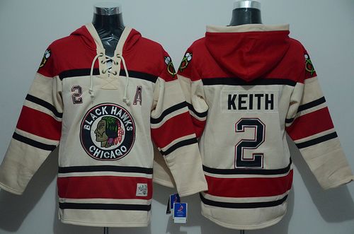 Blackhawks #2 Duncan Keith Cream Sawyer Hooded Sweatshirt Stitched NHL Jersey