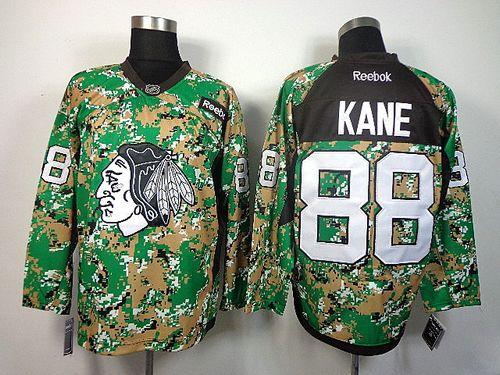 Blackhawks #88 Patrick Kane Camo Veterans Day Practice Stitched NHL Jersey