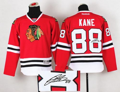 Blackhawks #88 Patrick Kane Red Autographed Stitched NHL Jersey