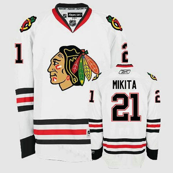 Blackhawks #21 Stan Mikita Stitched White NHL Jersey