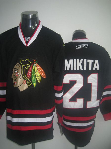 Blackhawks #21 Stan Mikita Stitched Black NHL Jersey