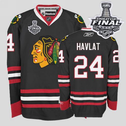 Blackhawks #24 Martin Havlat Stitched Black With Stanley Cup Finals NHL Jersey