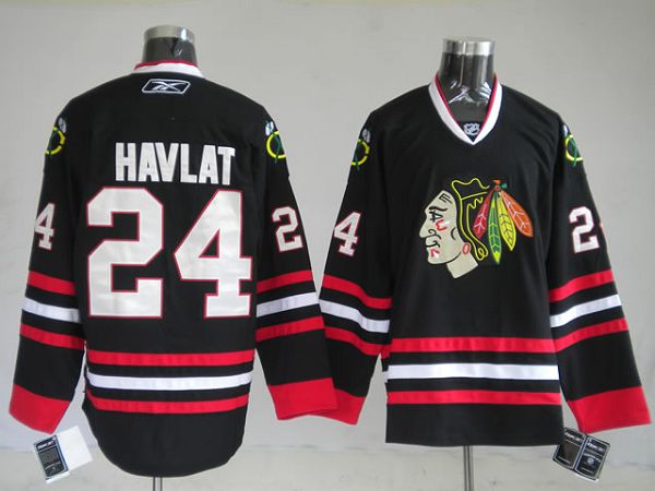 Blackhawks #24 Martin Havlat Stitched Black NHL Jersey