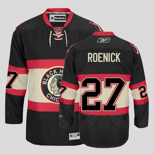 Blackhawks #27Jeremy Roenick Stitched Black New Third  NHL Jersey