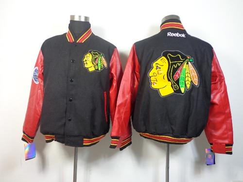 Chicago Blackhawks Satin Button Up Black NHL Jacket