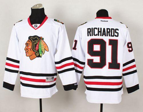 Blackhawks #91 Brad Richards White Stitched NHL Jersey