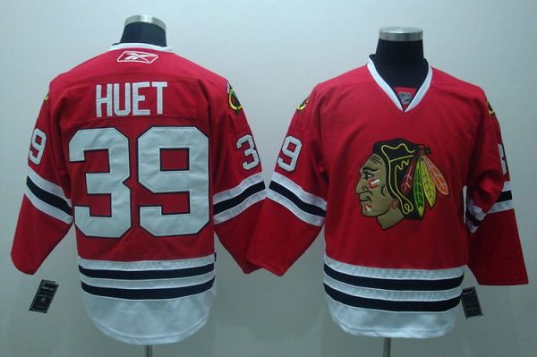 Blackhawks #39 Cristobal Huet Stitched Red NHL Jersey
