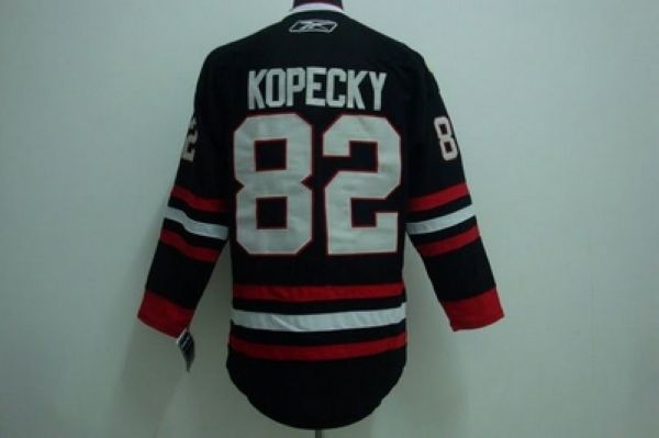 Blackhawks #82 Tomas Kopecky Stitched Black NHL Jersey