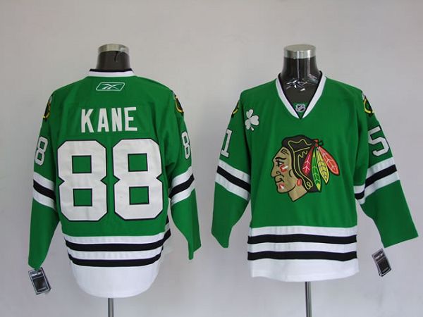 Blackhawks #88 Patrick Kane Green Stitched NHL Jersey