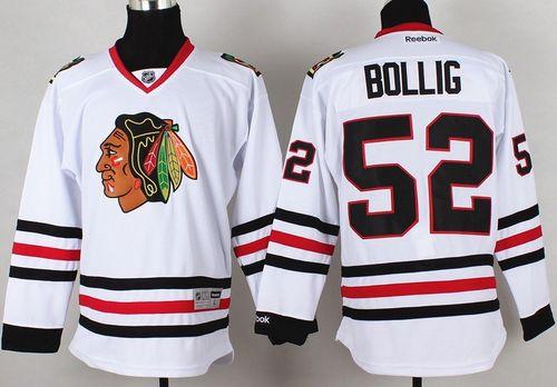 Blackhawks #52 Brandon Bollig White Stitched NHL Jersey
