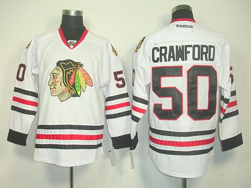 Blackhawks #50 Corey Crawford White Stitched NHL Jersey