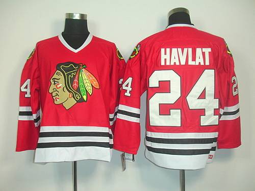 Blackhawks #24 Martin Havlat Red CCM Throwback Stitched NHL Jersey