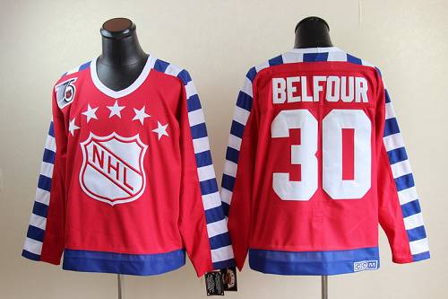 Blackhawks #30 ED Belfour Red All Star CCM Throwback 75TH Stitched NHL Jersey
