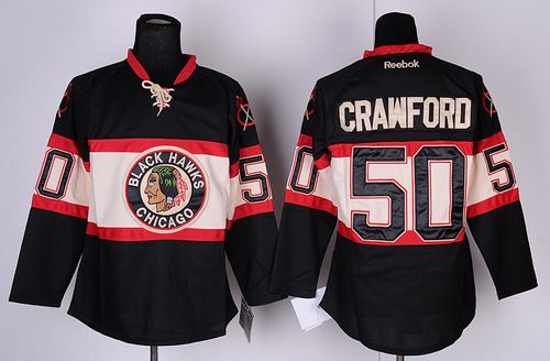 Blackhawks #50 Corey Crawford Black New Third Stitched NHL Jersey