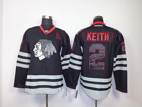 Blackhawks #2 Duncan Keith Black Accelerator Stitched NHL Jersey