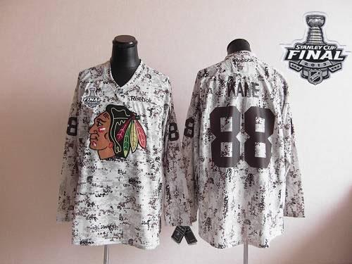 Blackhawks #88 Patrick Kane Camouflage With Stanley Cup Finals Stitched NHL Jersey