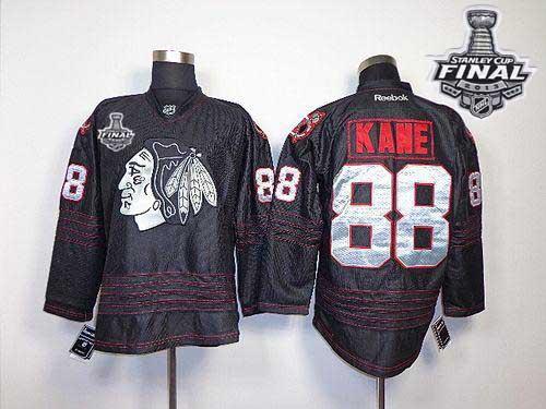 Blackhawks #88 Patrick Kane Black Accelerator With Stanley Cup Finals Stitched NHL Jersey