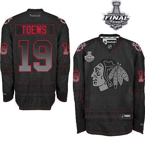 Blackhawks #19 Jonathan Toews Black Accelerator With Stanley Cup Finals Stitched NHL Jersey