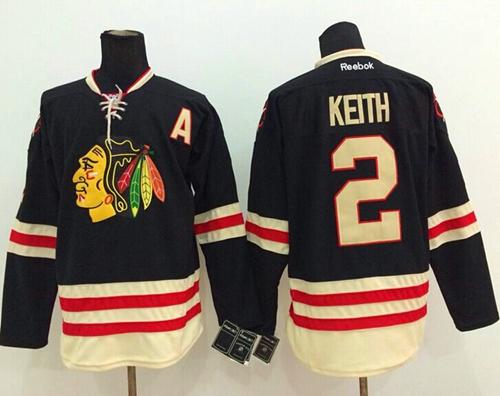 Blackhawks #2 Duncan Keith Black 2015 Winter Classic Stitched NHL Jersey