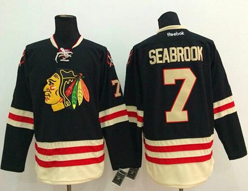 Blackhawks #7 Brent Seabrook Black 2015 Winter Classic Stitched NHL Jersey