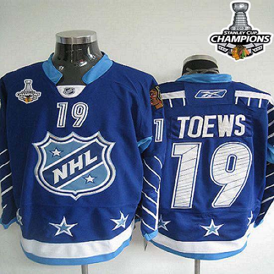 Blackhawks #19 Jonathan Toews 2011 All Star Blue Stitched Stanley Cup Champions NHL Jersey