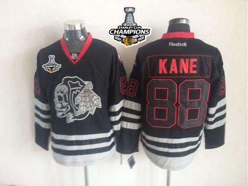 Blackhawks #88 Patrick Kane New Black Ice Stitched Stanley Cup Champions NHL Jersey