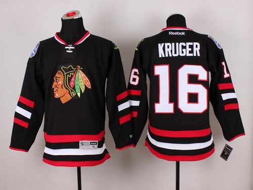 Blackhawks #16 Marcus Kruger Black 2014 Stadium Series Stitched NHL Jersey