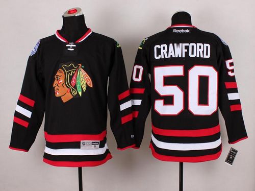 Blackhawks #50 Corey Crawford Black 2014 Stadium Series Stitched NHL Jersey
