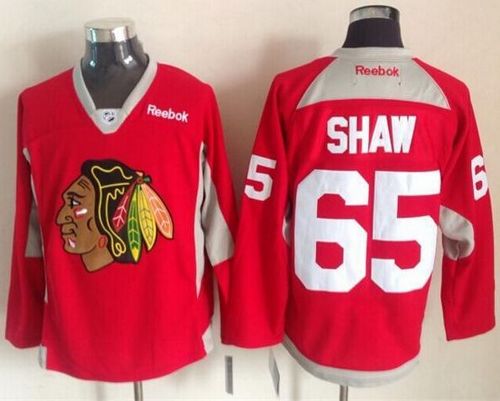 Blackhawks #65 Andrew Shaw Red Practice Stitched NHL Jersey
