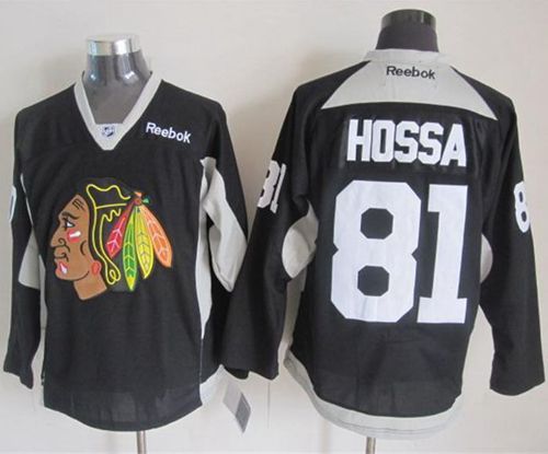 Blackhawks #81 Marian Hossa Black Practice Stitched NHL Jersey