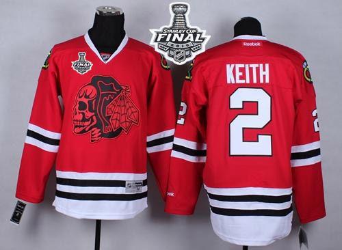 Blackhawks #2 Duncan Keith Red(Red Skull) 2015 Stanley Cup Stitched NHL Jersey