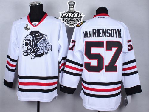 Blackhawks #57 Trevor Van Riemsdyk White(White Skull) 2015 Stanley Cup Stitched NHL Jersey