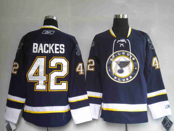 Blues #42 David Backes Stitched Blue NHL Jersey
