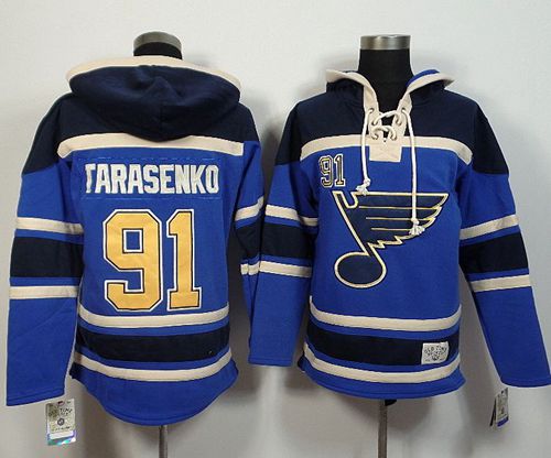 Blues #91 Vladimir Tarasenko Light Blue Sawyer Hooded Sweatshirt Stitched NHL Jersey