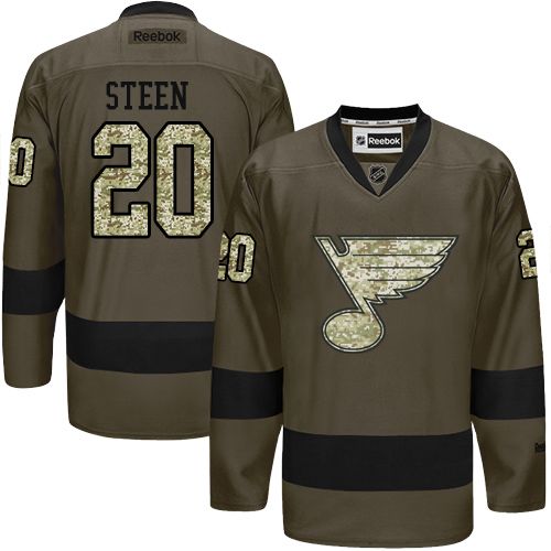 Blues #20 Alexander Steen Green Salute to Service Stitched NHL Jersey