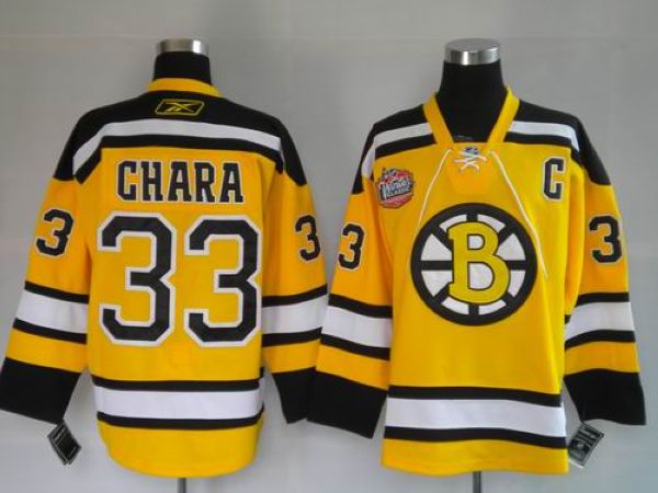 Bruins #33 Zdeno Chara Stitched Winter Classic Yellow NHL Jersey